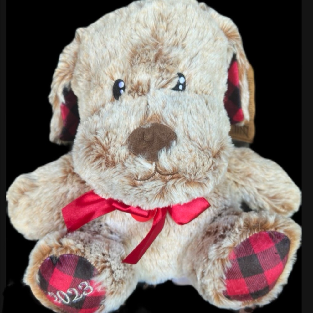 Charming Tan and Red Dog Plush Toy